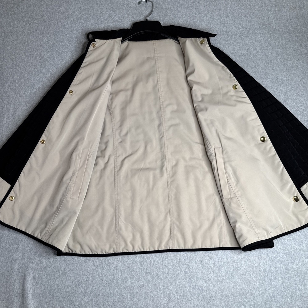 Fitz-Wright Women's Size Xl Quilted Reversible Black Cream Jacket Gold Snaps EUC - Picture 3 of 10